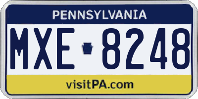 PA license plate MXE8248