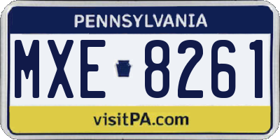 PA license plate MXE8261