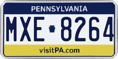 PA license plate MXE8264