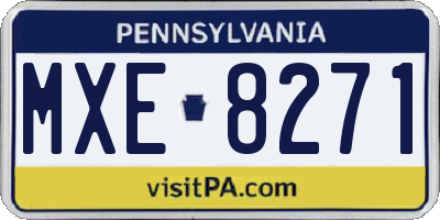 PA license plate MXE8271