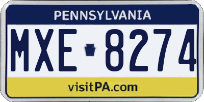 PA license plate MXE8274