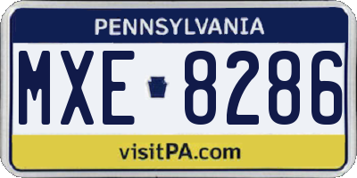 PA license plate MXE8286