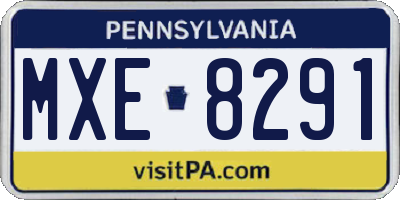 PA license plate MXE8291