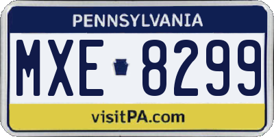 PA license plate MXE8299