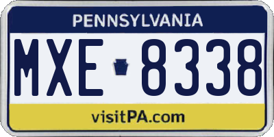 PA license plate MXE8338