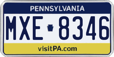 PA license plate MXE8346