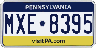 PA license plate MXE8395