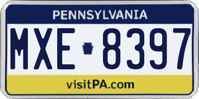 PA license plate MXE8397