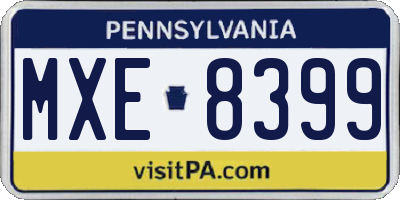 PA license plate MXE8399