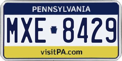 PA license plate MXE8429