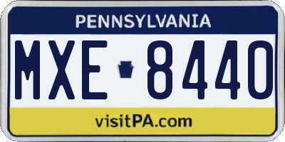 PA license plate MXE8440