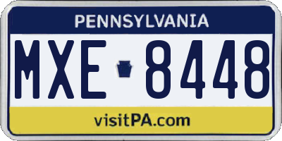 PA license plate MXE8448