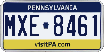 PA license plate MXE8461