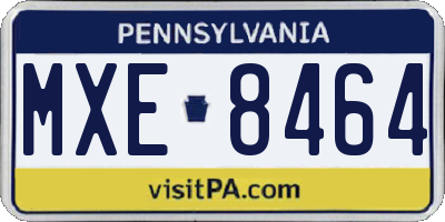 PA license plate MXE8464