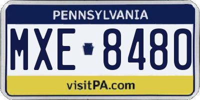 PA license plate MXE8480