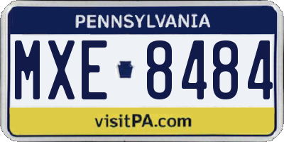 PA license plate MXE8484