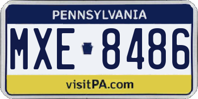 PA license plate MXE8486