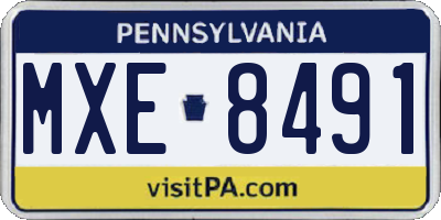 PA license plate MXE8491
