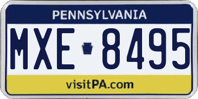 PA license plate MXE8495