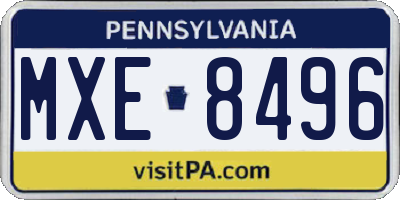PA license plate MXE8496