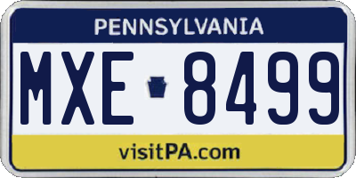 PA license plate MXE8499