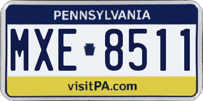 PA license plate MXE8511