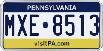 PA license plate MXE8513
