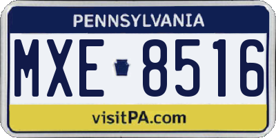 PA license plate MXE8516