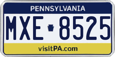 PA license plate MXE8525
