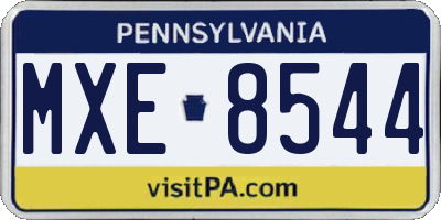 PA license plate MXE8544