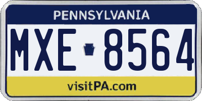 PA license plate MXE8564