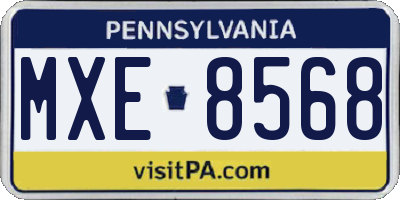 PA license plate MXE8568
