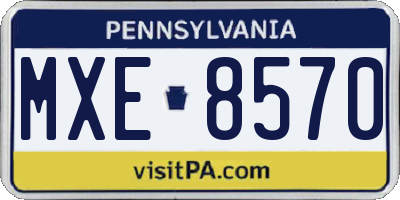 PA license plate MXE8570