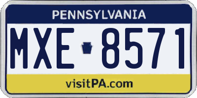 PA license plate MXE8571