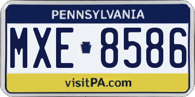 PA license plate MXE8586