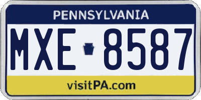 PA license plate MXE8587