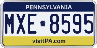 PA license plate MXE8595
