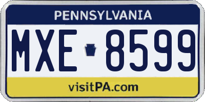 PA license plate MXE8599