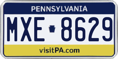 PA license plate MXE8629