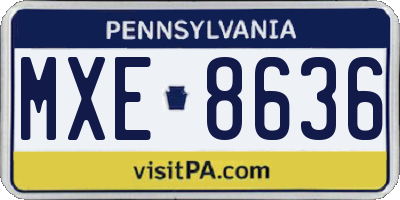 PA license plate MXE8636