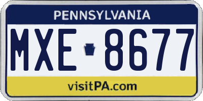 PA license plate MXE8677