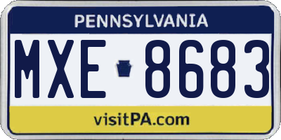 PA license plate MXE8683