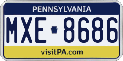 PA license plate MXE8686