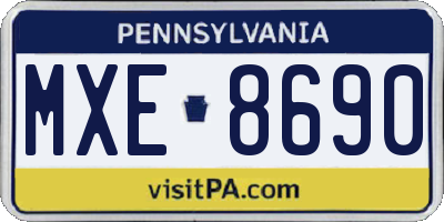 PA license plate MXE8690