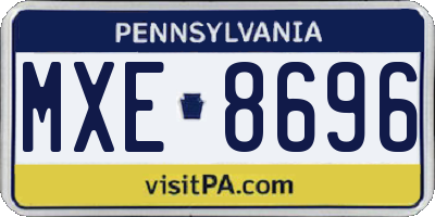 PA license plate MXE8696