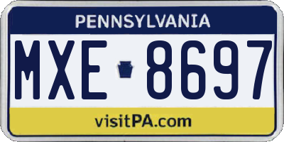 PA license plate MXE8697