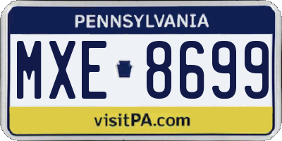 PA license plate MXE8699