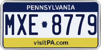 PA license plate MXE8779