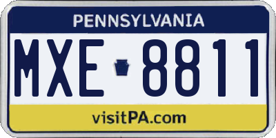 PA license plate MXE8811