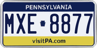 PA license plate MXE8877